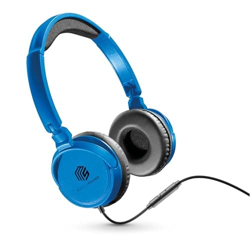 Music Sound / HEADBAND filo Basic/Cuffie on ear pieghevoli con filo e microfono - Jack 3.5 mm - Colore Blu, One Size
