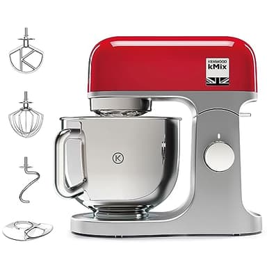 Kenwood KMX750RD KMIX Impastatrice Planetaria con Ciotola con manico in Acciaio da 5L, 3 Ganci di Miscelazione, Potenza 1000W, Personalizzabile con oltre 20 Accessori Acquistabili Separatamente, Rosso