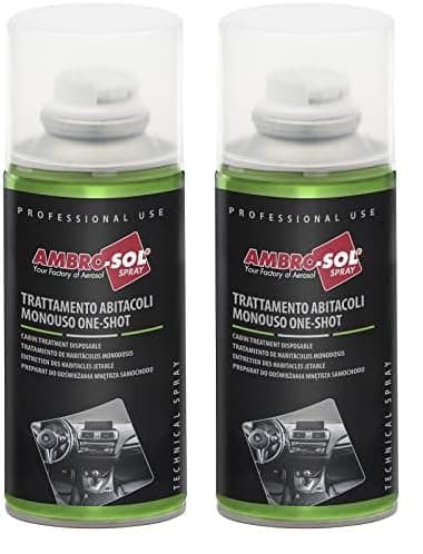 Ambro-Sol A467 Igienizzante Abitacoli Monouso One-Shot, Neutralizza gli Odori Sgradevoli da Sedili, Rinfresca l’Ambiente, Bomboletta Spray 150 ml (Confezione da 2)