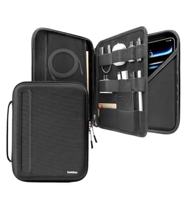 tomtoc Borsa Custodia Tablet per 13 Pollici iPad Pro M4 2024 & iPad Air M3/M2 2025-2024, 12,9'' iPad Pro 6/5/4 M2&M1, EVA Rigida per Tastiera Magic/Smart Keyboard/adattatore/cavo/USB Hub/Apple Pencil