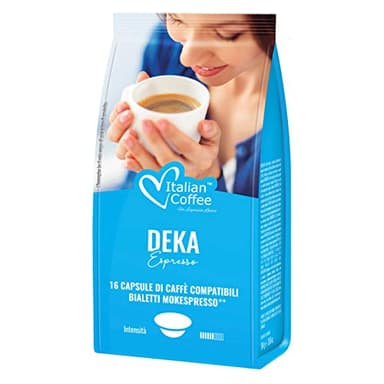 Italian Coffee 96 Capsule Caffè Compatibile con Bialetti Mokespresso (16 unità (Confezione da 6), Deka)