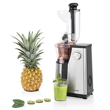 H.Koenig GSX18 Estrattore di succo verticale per frutta e verdura Senza BPA - Slow juicer - Ampia bocca di ingresso - Pressione delicata a 60 giri - Sistema inverso - Motore silenzioso - 400 W