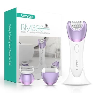VOYOR Depilatore Donna, 3 in 1 Epilatore Elettrico Donna per Braccia Gambe, Rasoio Elettrico Donna, Epilatore Impermeabile & Ricaricabile, Coperto 30 Pinzette BM300 (Viola)