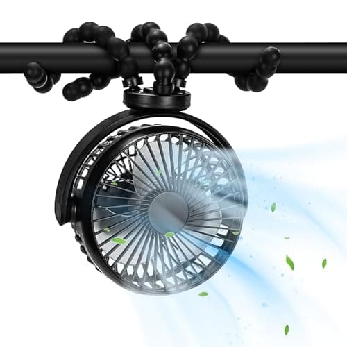 Ventilatore Portatile Ventilatore Per Passeggino Ricaricabile 5200 mAh Seggiolini auto alimentati a batteria Ventilatore Ventilatore Da Scrivania Girevole 40 Ore di Lavoro