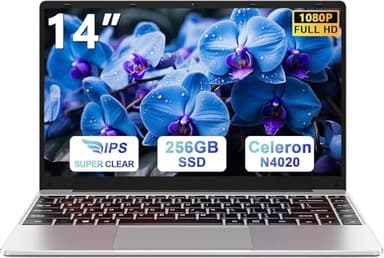 bvate PC Portatile 14 Pollici Laptop Win 11 256 GB ROM Celeron N4020 2.4G+5G WiFi upto 2.8 GHz Supporta l'espansione SSD 1TB 4.2 USB HDMI Tastiera Italiana Membrana Mouse Senza Fili-Sliver-C