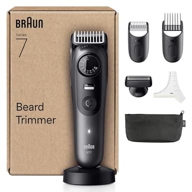 Braun Regolabarba Uomo Series 7, +7 Strumenti Da Barbiere, Lama ProBlade Affilata a Vita, Fino A 120 Minuti Di Autonomia, Impermeabile, Selettore Di Precisione Con 40 Lughezze E Blocco, BT7525, Grigio