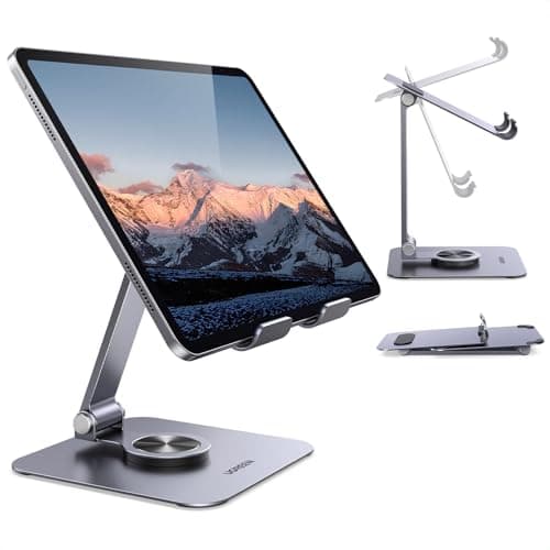 UGREEN Supporto per Tablet in Alluminio Rotante, Supporto Pieghevole Compatibile con Samsung Tab, Redmi Pad, iPad Pro Air Mini, iPhone 16, Galaxy S24 Ultra e Altri 4-12.9"