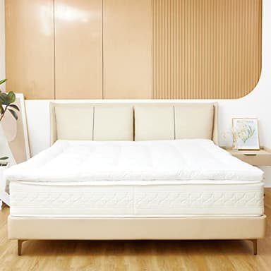 Sweetnight 6 cm Topper Materasso 160x190 Microfibra, Topper Materasso Matrimoniale Extra-Morbido e Facile da Pulire, Supporto Rimovibile, Bianco