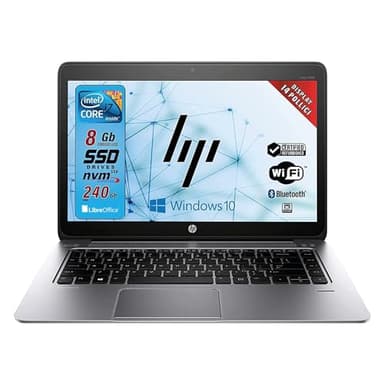 HP Elitebook Folio, Notebook Pc portatile Pronto All'uso, Display 14", Intel Core i7, Ram 8GB, SSD 240GB, Win 10Pro, Pacchetto Libre Office (Ricondizionato)