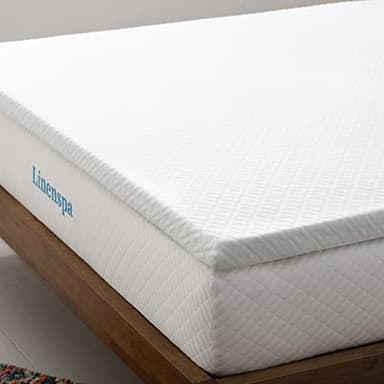 Linenspa Topper Matrimoniale, alto 5 cm | Correttore materasso in Memory Foam con Gel e fodera lavabile con cerniera | Oeko-Tex | 160 x 200 cm