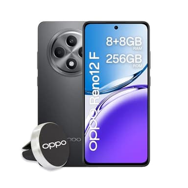 OPPO Reno12 F AI Smartphone, Tripla fotocamera 50+8+2MP, Selfie 32MP, Display 6.67” 120HZ AMOLED FHD+, 5000mAh, RAM 16GB (8+8) +ROM 256GB, Supporto Auto [Versione Italia], Matte Gray