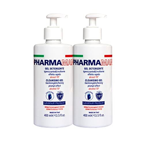 Pharmamani KIT 2 PEZZI GEL IGIENIZZANTE MANI da 400 ml l'uno. Con Dosatore. 70% Alcool. Effetto Rapido, non appiccica, mani morbide, Idratate. Profumo gradevole. Dermatologicamente Testato.
