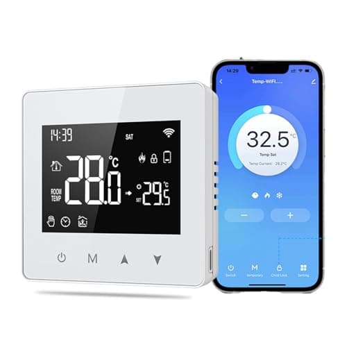 Termostato WiFi, Termostato Smart per Caldaia, Termostato a batteria, Termostato da Parete Intelligente Compatibile con Alexa e Home