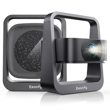 [App Integrata] Eeenfy Proiettore Portatile, Proiettore Android 13.0 con 350ANSI, 1080P Supporto, E-Focus/Keystone, Proiettore TV WiFi6 Bluetooth5.2, Videoproiettore 4K per Esterni/Home Cinema, Nero