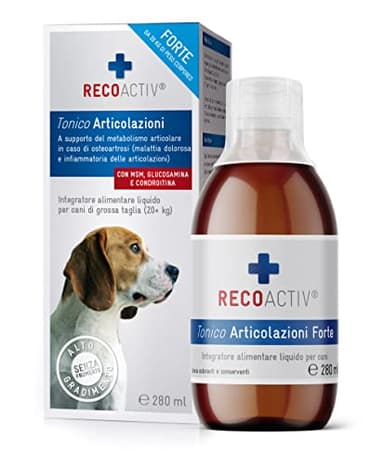 RECOACTIV Tonico Articolazioni Forte per Cani, 1 x 280 ml, integratore Alimentare in Caso di patologie degenerative delle articolazioni, con cozza Verde della Nuova Zelanda e glucosamina