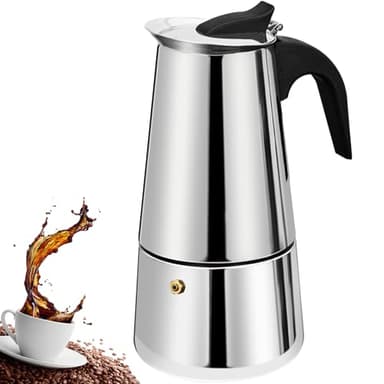 DITOSH 2 Tazze Stovetop Espresso Maker Moka Pot Espresso Maker in acciaio inox Percolator Italian Coffee Maker Capable Mocha Coffee Machine Cafe Classic Maker for Home & Camping 100ml 3.3oz