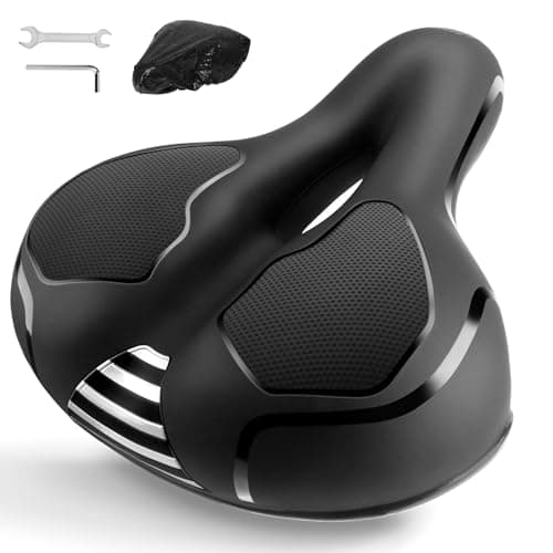 Homoto Sella Bici con memore imbottito,Sella Bici Da Corsa, rivestimento impermeabile per bici da corsa urbane, per uomo e donna (Nero)