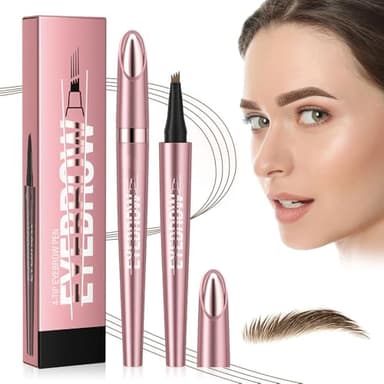 Microblading Matita Sopracciglia Waterproof, Eyebrow Pencil 3D Impermeabile 4 Punta Sopracciglio Precisa con Punta, Trucco Naturale di lunga Durata Fine Stroke Matita Sopracciglio (01# Marrone Chiaro)