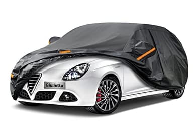 Telo Copriauto, Kayme Hatchback Copertura per Auto Impermeabile,Compatibile con 2010-22 Alfa Romeo Giulietta,Anti UV Anti Vento Antipolvere a 7 Strati con Cerniera e in Cotone.(Consegna in 3-7 giorni)