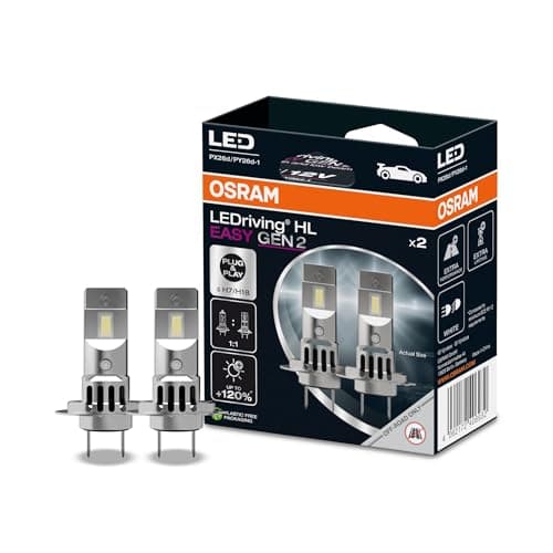 OSRAM LEDriving HL EASY GEN 2 ≜ H7/H18, lampada LED abbaglianti e anabbaglianti, bianco freddo 6500K, nessun accessorio necessario, solo per uso fuoristrada - no ECE, 2 lampade
