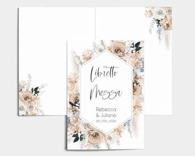 Libretto Cerimonia Nozze CON STAMPA AD ALTA QUALITÁ - Bloomy Boho - Libretto messa completamente PERSONALIZZABILE (ANCHE I COLORI) (10)