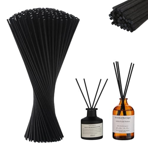 Hugwish 60 Pezzi Bastoncini Lunghi per diffusori 30 cm, midollini per diffusori, Bastoncini per diffusore camomilla, Bastoncini in Fibra per diffusori, Bastoncini diffusori a Lamella (30cm x 3.0mm)