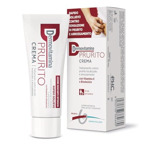 Crema Prurito Dermovitamina - Contro Prurito e Arrossamento - Sollievo Immediato per Pelle Irritata e Sensibile - Trattamento Localizzato - Bisabololo, Vitamina E - Azione Idratante - Tubo da 30ml