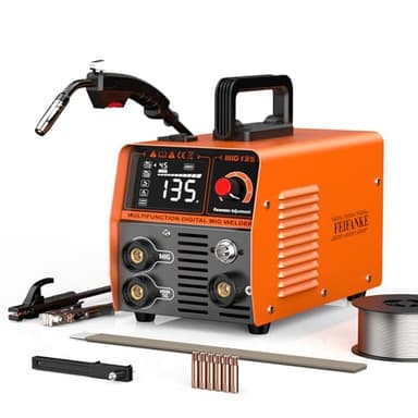 FEIFANKE MIG135 Saldatrice A Filo Continuo Senza Gas 135A 220v Sinergia Elettrodo Saldatrice 3 In 1 MIG/ARC/Lift TIG IGBT Inverter Saldatore con Filo 1,0 MM,2,5 MM Rod,Pistola Di Saldatura MIG