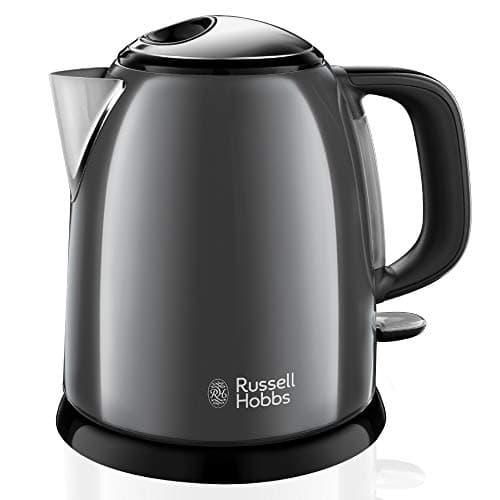 Russell Hobbs Bollitore Elettrico Piccolo - 1,0 L, 2400W - Acciaio Inox Color Grigio; Funzione di Ebollizione Rapida, Filtro Anticalcare Rimovibile, Indicatore Livello Dell'Acqua, 24993-70