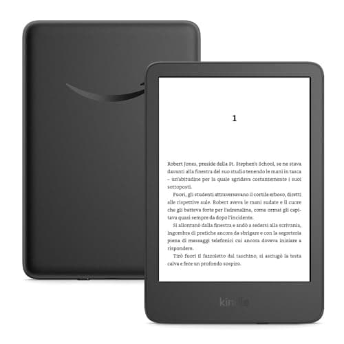 Nuovo Amazon Kindle (16 GB)| Il più leggero e compatto, con schermo antiriflesso, cambio pagina più rapido, illuminazione frontale regolabile, batteria di lunga durata| Senza pubblicità| Nero