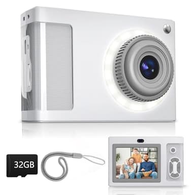 Macchina Fotografica Digitale, ARNSSIEN 1080P Vintage Fotocamera Digitale per Bambini, Schermo 2,4" con 16 Luci LED, Regalo Economico per Bambini più Grandi, Adolescenti, Studenti, Principianti.