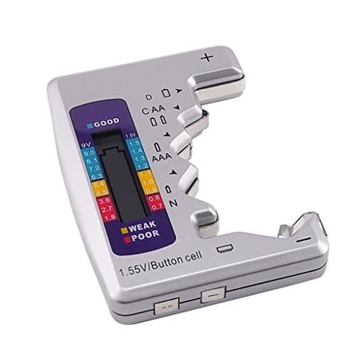 Tester Batterie Tester per Batterie Portatile Tester Pile Universale Tester della Batteria con LCD Per AA, AAA, C, D, N, 9V, 1.5V, Batterie a Bottone