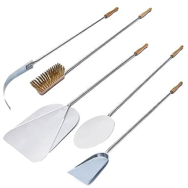 Set 5 pale per pizza in acciaio inox – kit pale da forno (lunghezza totale 150 cm.) - Giemme Spoleto