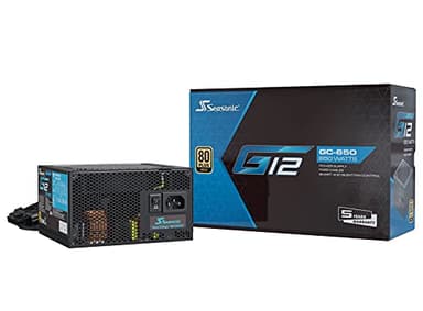 Seasonic G12 GC 650 W Non-Modular PSU, ATX 12 V, 80 PLUS Gold Certified PC Power Supply with Fixed Cables