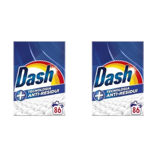 Dash Detersivo Lavatrice In Polvere, 86 Lavaggi, Tecnologia Anti-Residui, Rimuove Le Macchie, Efficace Anche A Freddo E In Cicli Brevi (Confezione da 2)