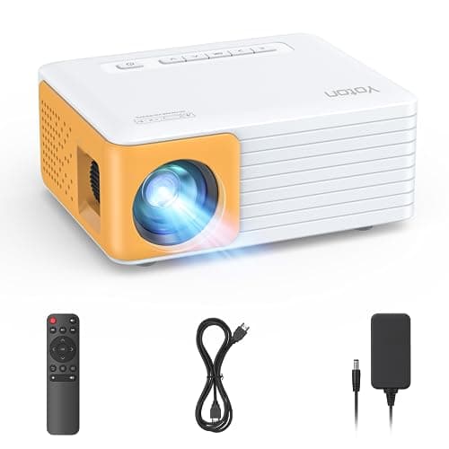 YOTON Mini proiettore Portatile, Y3 Video Proiettore Supporto Full HD 1080P, 6500 Lumen Projector Home Cinema 120'', Zoom 50% e ±50° Correzione del Trapèze, per Phone/TV Stick/HDMI/USB