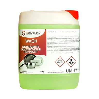 SENO & SENO Detergente Piatti per Lavastoviglie Professionali | Tanica da 6kg per Stoviglie e Bicchieri | Formula Caustica e Alcalina | Controllo Durezza Acqua e Smacchiatura | Uso Intensivo
