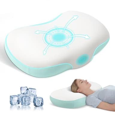 JINXIA Cuscino a Forma di Nuvola in Memory Foam,Cuscino Cervicale Ortopedico per Dolore alla Spalla,Cuscino di Supporto per il Collo con Fodera Lavabile per Dormienti con Stomaco Laterale e Schiena
