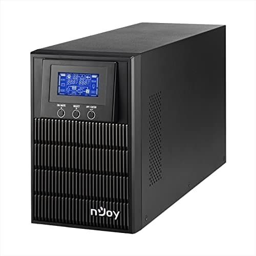 nJoy Aten Pro 1000VA Gruppo di Continuità 900 Watt, Doppia Conversione OnLine, Onda Sinusoidale Pura, Display LCD, USB, RS232, 3 Uscite Schuko, Software per Gestione UPS, 2 Batterie