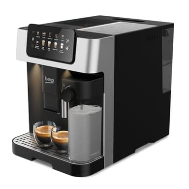 Beko - CEG7304X - Macchina Caffè Automatica con Lattiera, Digitale, Preinfusione automatica, Pressione 19 bar - Nera, 27,5 x 40,5 x h34 cm