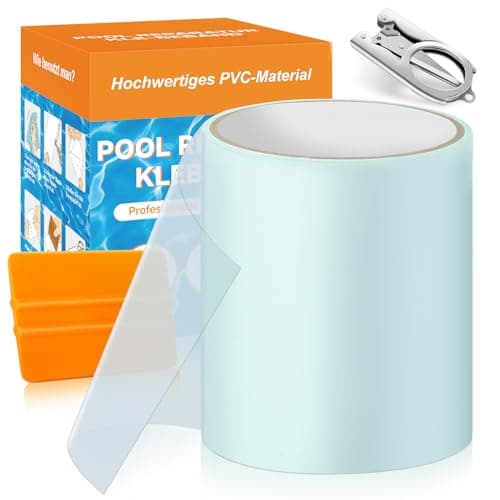 Hymarvo Kit Riparazione Piscina, 10x150cm Toppe Per Piscina Fuori Terra, PVC Riparazione Piscina Gonfiabile,Nastro Ripara Piscina Liner Pezze Per la Piscina/Tende da Sole/la Gonfiabile/Gommoni
