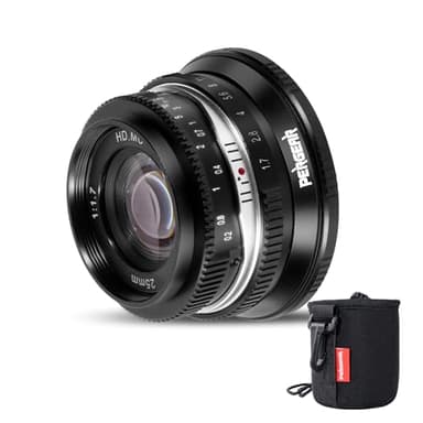Pergear 25 mm F1.7 manuale APS-C Canon RF Mount Obiettivo con ampia apertura compatibile con Canon EOS R, EOS RP, R5 C, R5, R6, R3, R10, R7, R6 II, R50, R8, R100 (Black)