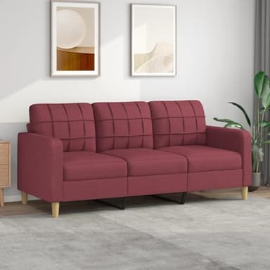 NITCA Divano a 3 Posti, Divano 3 Posti, Divano Tre Posti, Divani 3 Posti, Divano Letto 3 Posti, Divano 3 Posti Offerta, Rosso Vino 180 cm in Tessuto