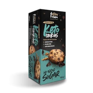 1 Attimo in Forma | Biscotti Proteici Keto per Dieta Chetogenica Senza Zuccheri Aggiunti 160 gr - Basso Contenuto di Carboidrati, Ricco di Fibre, Snack Spuntino Colazione (1 Confezione, Classico)
