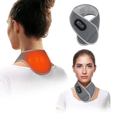 Cuscino riscaldante cervicale elettrico, portatile, cuscino riscaldante senza fili, ricaricabile, per spalla e collo, riscaldamento in 5 secondi, massaggio al collo elettrico