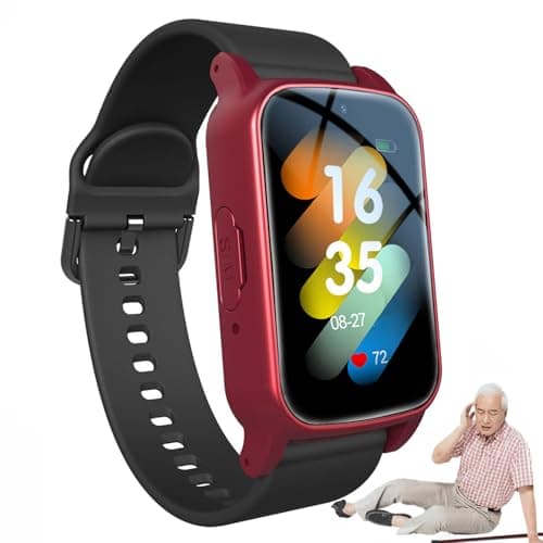Weyot 4G Bracciale SOS Anziani Salvavita, Orologio GPS per Seniori (demenza) con Funzione di Chiamata, Impermeabile IP67, Allarme SOS, Smartwatch per Anziani,Red