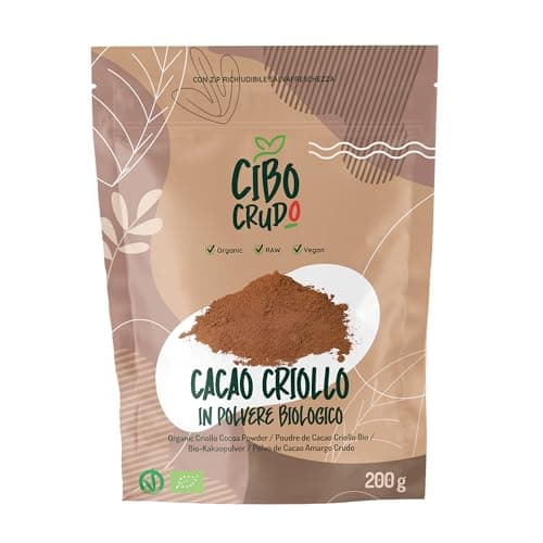 Cacao Amaro in Polvere - 200g. Cacao in Polvere Biologico Naturale e Puro lavorato a basse temperature. Cacao Crudo in Polvere Bio Ricco di Antiossidanti Magnesio Ferro Vitamina B1 e B2.