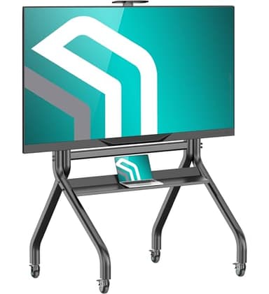 ONKRON Carrello TV e Pannello Interattivo 60-120 pollici - Supporto TV da Pavimento con Peso fino a 120 kg - Pi max VESA 1000x600 / Porta TV con Ruote e Altezza Regolabile TS2080-B Nero