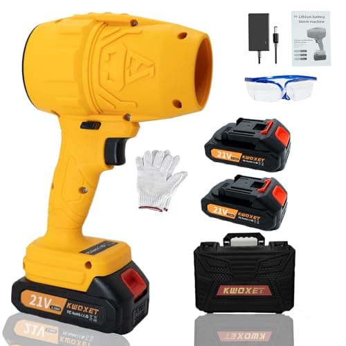 Soffiatore a Batteria, Kwoxet Mini Soffiatore per Foglie con Turbocompressore Velocità dell'aria 126 km/h, 2PCS Batterie 21v 3000 mAh, Adatto per la Manutenzione del Giardino