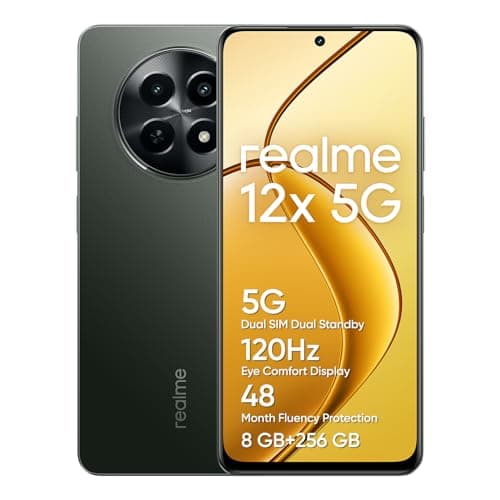 realme 12x 16,9 cm (6.67") Double SIM Android 14 5G USB Type-C 8 Go 256 Go 5000 mAh Noir